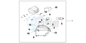 SH300AR9 Europe Direct - (ED / ABS) drawing TOP BOX 35 L QUASAR SILVER