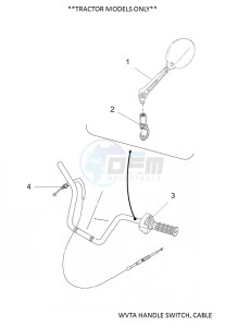 YFM700FWAD YFM70GPHK (B4FJ) drawing WVTA HANDLE SWITCH, CABLE