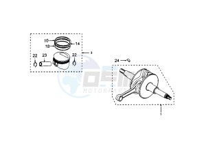 LOOXOR 125-150 - 125 cc drawing CRANKSHAFT-PISTON 150CC