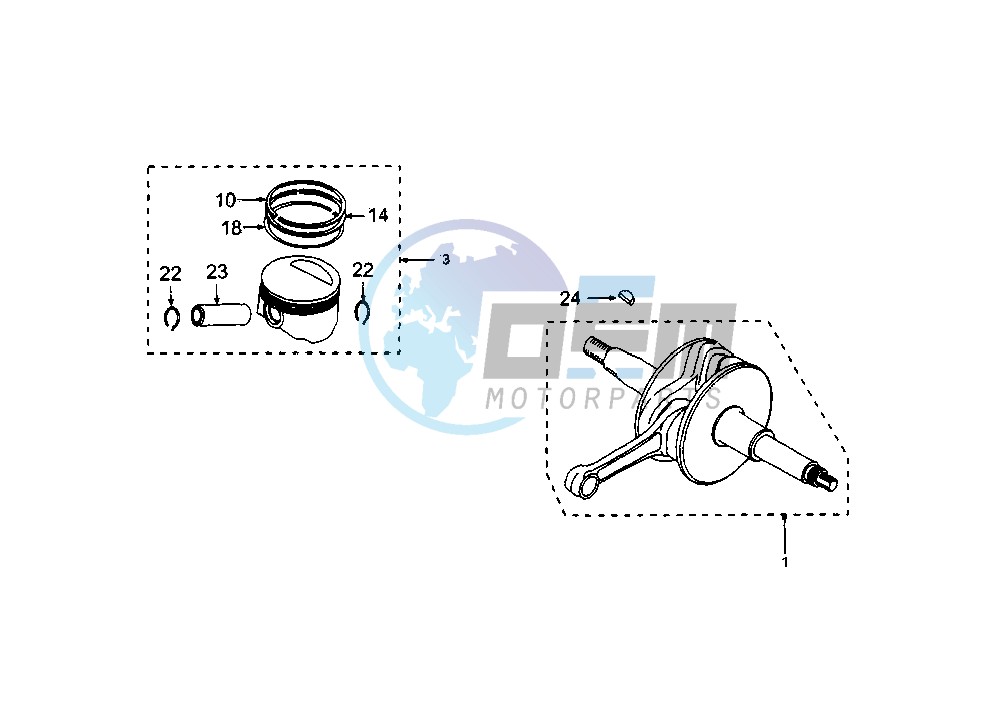 CRANKSHAFT-PISTON 150CC