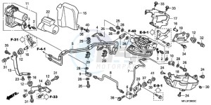 CBR1000RA9 Europe Direct - (ED / ABS MME REP) drawing FRONT POWER UNIT/FRONT VA LVE UNIT