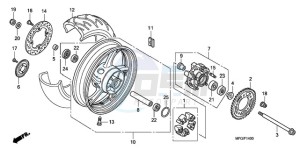 CB600FAA F / ABS CMF 25K drawing REAR WHEEL