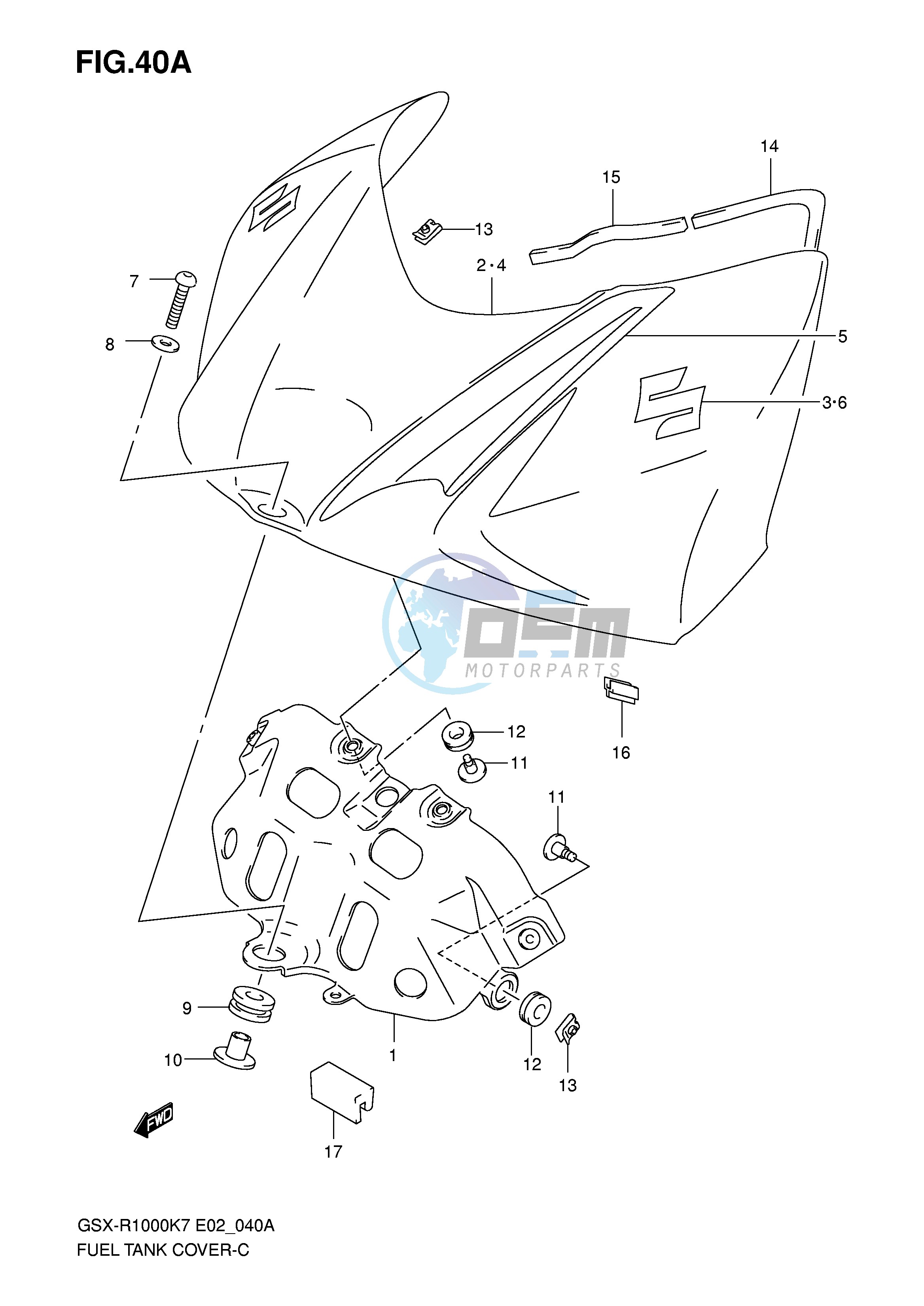 FUEL TANK FRONT COVER (MODEL K8)