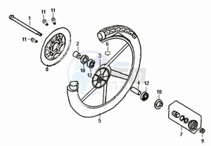 FIDDLE II 50 NEW ENGINE drawing FRONT WHEEL