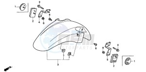 CBR600F drawing FRONT FENDER (CBR600FS/3S/T/3T/SET)