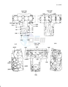 KZ 750 H [LTD] (H2-H4) [LTD] drawing CRANKCASE BOLT & STUD PATTERN -- 81-83 H2_H3_H4- -