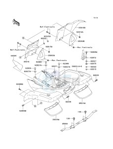 KVF 360 A [PRAIRIE 360 4X4] (A6F-A9F) A7F drawing REAR FENDER-- S- -