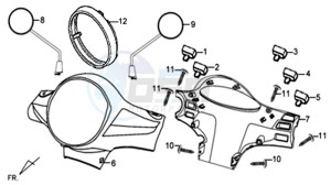 ALLO GT 25KMH 50 drawing HEAD LIGHT COVER / MIRRORS / CONTROLS