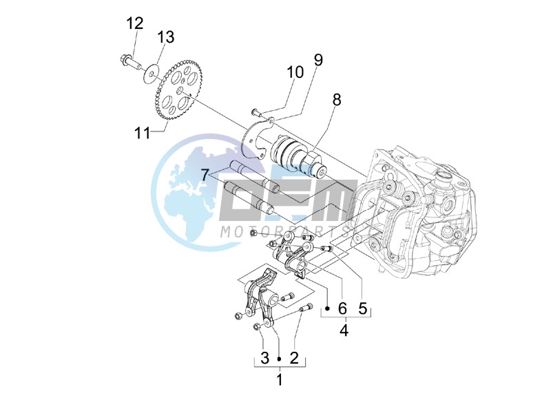 Camshaft - Rocking levers support unit