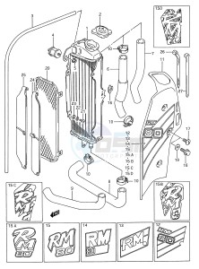 RM80 (E28) drawing RADIATOR (MODEL G H J K L M N P)