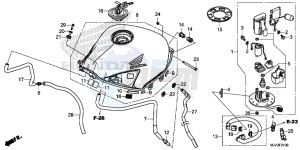 CBR500RAF CBR500R UK - (E) drawing FUEL TANK/FUEL PUMP