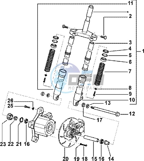 Fork-disc brake