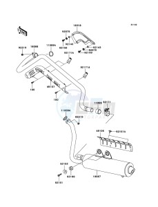 KVF650 4x4 KVF650-D1 EU GB drawing Muffler(s)