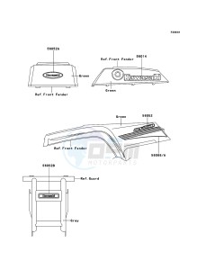 KLF250 KLF250-A3 EU GB drawing Decals(Green)(EU,UK)