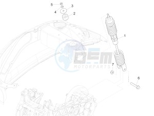 PRIMAVERA 50 4T 3V E4 30 MPH NOABS 30 Mph (NAFTA) drawing Rear suspension - Shock absorber/s