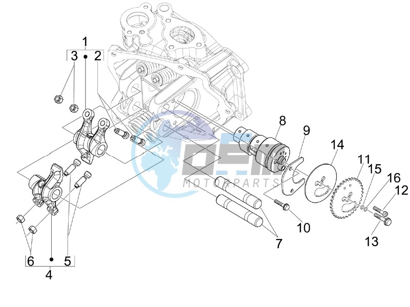 Camshaft - Rocking levers support unit