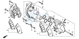 CB750F2 SEVEN FIFTY drawing FRONT BRAKE CALIPER