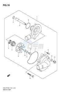 GSX-R750 (E21) drawing WATER PUMP