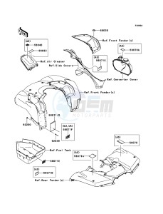 KVF650_4X4 KVF650FDF EU GB drawing Labels