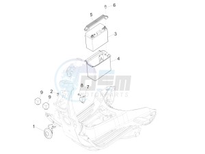 125 4T 3V ie Primavera (APAC) drawing Remote control switches - Battery - Horn