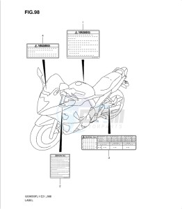 GSXF650 drawing LABEL (GSX650FL1 E24)