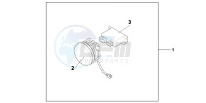 GL1800D GoldWing - GL1800-D UK - (E) drawing KIT,FR LED FOG LA