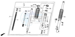 XR100R drawing FRONT FORK