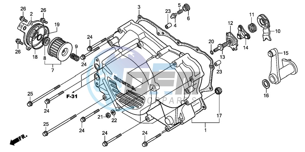 FRONT CRANKCASE COVER (TRX500FM)