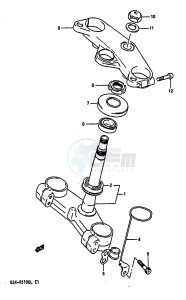 GSX-R1100 (K-L) drawing STEERING STEM (MODEL L E24)