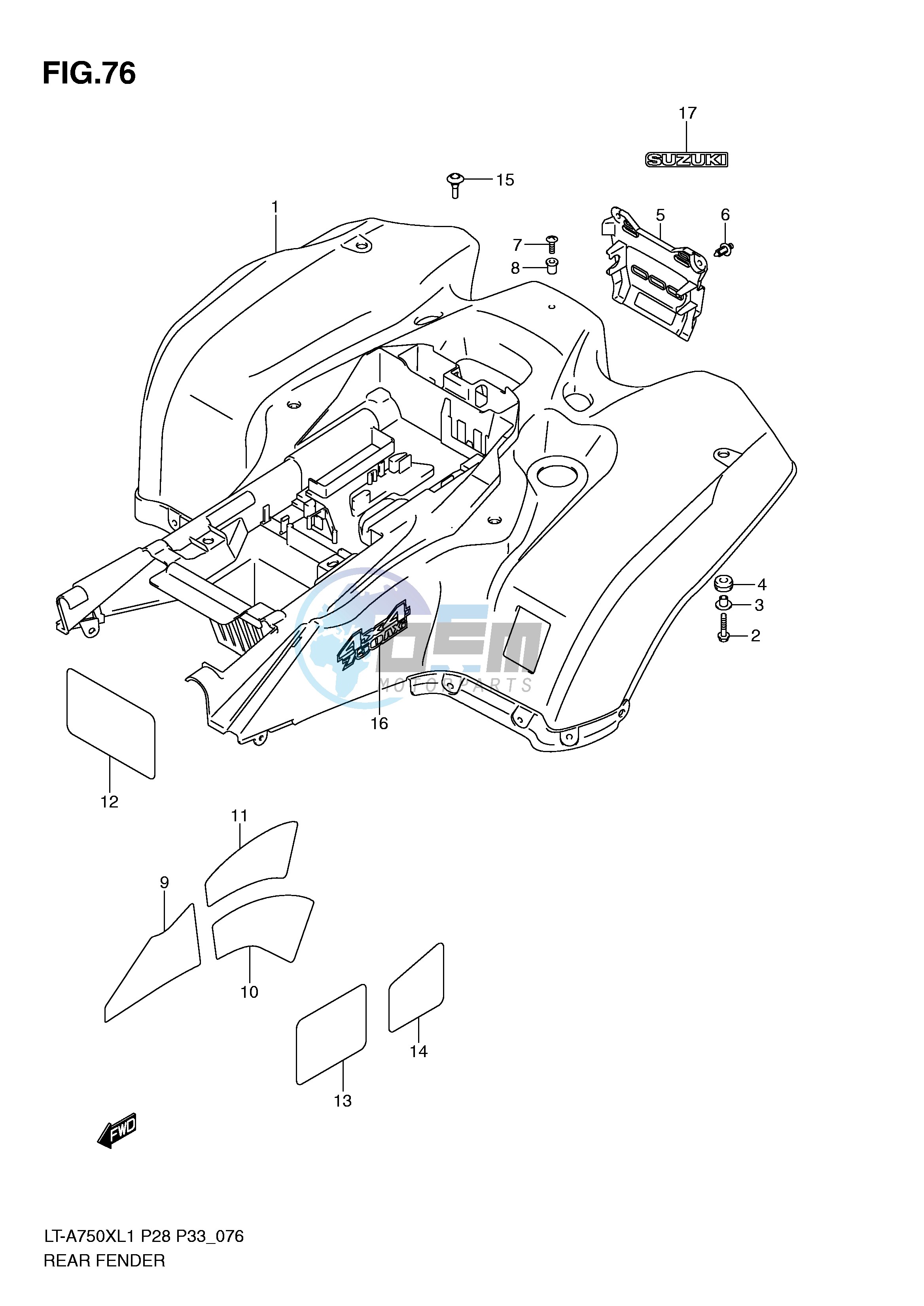 REAR FENDER (LT-A750XZL1 P28)