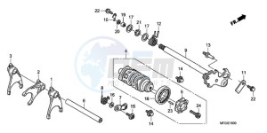 CB600FA3A UK - (E / ABS MKH ST) drawing GEARSHIFT DRUM