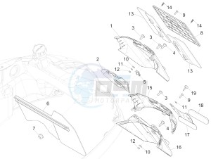 GTS 300 ie (EMEA, APAC) drawing Rear cover - Splash guard