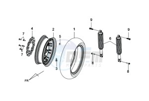 GTS 125 EFI drawing REAR WHEEL / REAR SUSPENSION