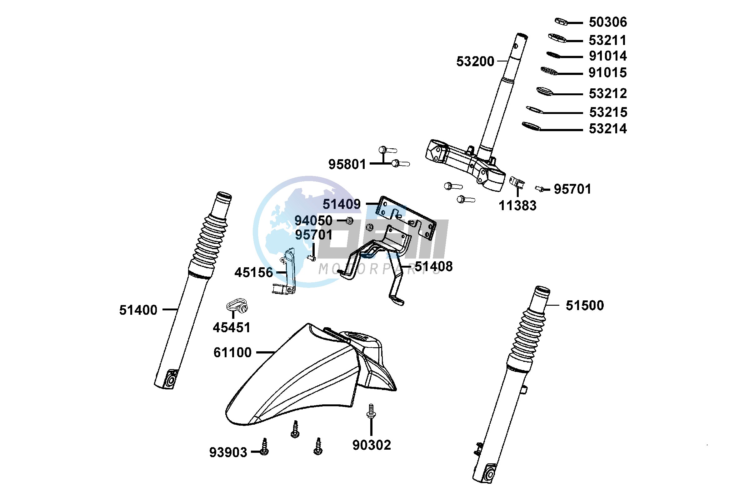 Steering Stem  - Front Cushion