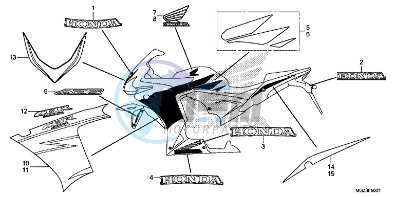 MARK/ STRIPE (CBR500RE/ RF/ RAE/ RAF) (EXCEPT CH)