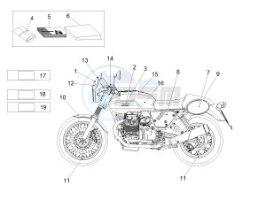 V7 II Racer ABS 750 USA-CND drawing Decal and plate set