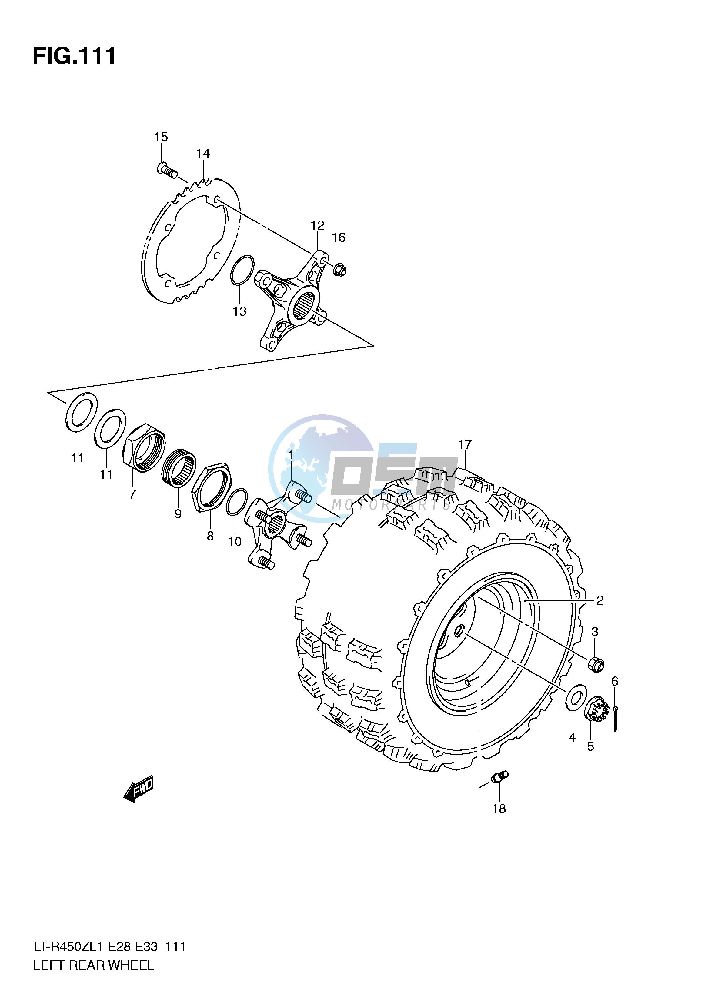 LEFT REAR WHEEL (LT-R450ZL1 E28)