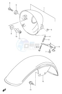 TU250X (E2) drawing HEADLAMP HOUSING (MODEL V W X Y)