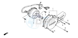 CR85RB drawing LEFT CRANKCASE COVER