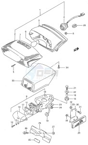 GSX600F (E28) Katana drawing TAIL LAMP - LICENSE LAMP