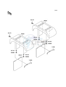 MULE 3010 4x4 KAF620E6F EU drawing Rear Fender(s)