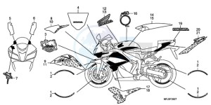 CBR600RR9 BR / MME SPC - (BR / MME SPC) drawing MARK/STRIPE (8)