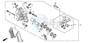 XL1000VA drawing FRONT BRAKE CALIPER (R.) (XL1000V)