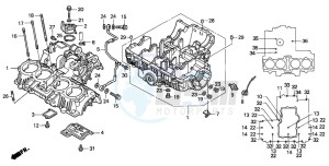 CB750F2 SEVEN FIFTY drawing CRANKCASE