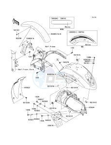 VN 900 C [VULCAN 900 CUSTOM] (7F-9FA) C7F drawing FENDERS