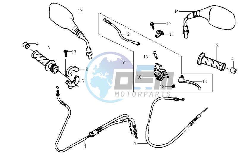 HANDLEBAR / CABLES / BRAKE LEVER