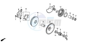 PK50SM drawing DRIVE FACE/KICK STARTER SPINDLE