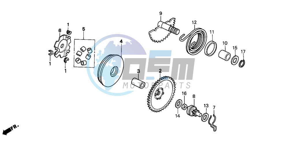 DRIVE FACE/KICK STARTER SPINDLE