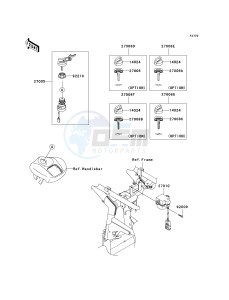 KSV 700 B [KFX 700] (B6F-B9F) B7F drawing IGNITION SWITCH