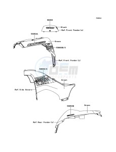 KVF650_4X4 KVF650FCS EU GB drawing Decals(Green)